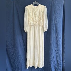 Miss Elliette Vintage Ivory Wedding Gown or Special Occasion Floor length Dress